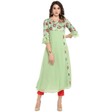 Deals and Offers on Women - Janasya Women's Poly Crepe Kurta Deals, Discounts & Offers on Women - Janasya Women's Poly Crepe Kurta