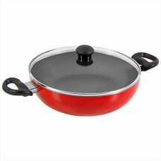 Deals, Discounts & Offers on Cookware - Butterfly Rapid Kadai 240 Induction Base with Glass Lid (Red)