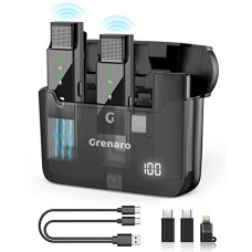 Deals and Offers on - GRENARO S13 Pro Digital Display Wireless Microphone with Charging Case, One-Click Noise Reduction Wireless Mic for YouTube, 98ft Range 8H Battery Life Lapel Mic Deals, Discounts & Offers on - GRENARO S13 Pro Digital Display Wireless Microphone with Charging Case, One-Click Noise Reduction Wireless Mic for YouTube, 98ft Range 8H Battery Life Lapel Mic