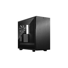 Deals, Discounts & Offers on  - Fractal Design Define 7 Dark Tempered Glass E-ATX Mid-Tower Gaming Cabinet Case with Three Pre-Installed Dynamic X2 GP-14 Fans and Anodized Aluminum Front Panel (FD-C-DEF7A-03), Black