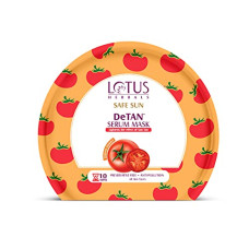 Deals, Discounts & Offers on Beauty Care - Lotus Herbals Safe Sun DeTAN Serum Sheet Mask | Tomato Extract | Preservative Free, Anti-Pollution | All Skin Types | 20g, Orange (50001781)