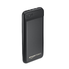Deals, Discounts & Offers on Power Banks - Amazon Basics 10000mAh 12W Lithium-Polymer Power Bank | Dual Input, Dual Output | Black, Type-C Cable Included