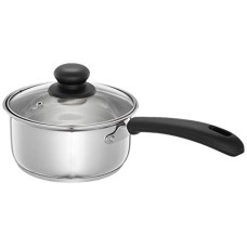 Deals, Discounts & Offers on Cookware - Amazon Brand - Solimo Stainless Steel Saucepan with Glass Lid, Induction Base (16 cm, 1.5L)