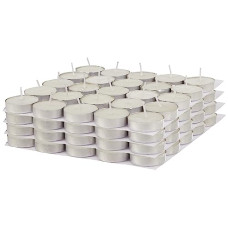 Deals, Discounts & Offers on  - Amazon Brand - Solimo Wax Tealight Candles, 2-Hour Burn Time, Smokeless, No Residue (Set of 100, Unscented)