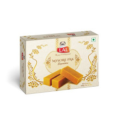 Deals, Discounts & Offers on  - Lal Sweets Diwali Special Mysore Pak Signature | Made with Special Cow Desi Ghee | Melts in Mouth | Healthy and Delicious Sweets | Traditional Taste of Mysuru | Diwali Sweets Gift Box | Indian Mithai - 400gm
