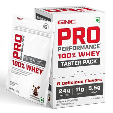 Deals and Offers on - GNC Pro Performance 100% Whey Taster Pack | 8 Flavours x 35g Single-Serve Sachets | Muscle Growth & Recovery | Mango | Vanilla | Chocolate Flavors | Caf Mocha | Kulfi | Strawberry | Kesar Pista Deals, Discounts & Offers on - GNC Pro Performance 100% Whey Taster Pack | 8 Flavours x 35g Single-Serve Sachets | Muscle Growth & Recovery | Mango | Vanilla | Chocolate Flavors | Caf Mocha | Kulfi | Strawberry | Kesar Pista