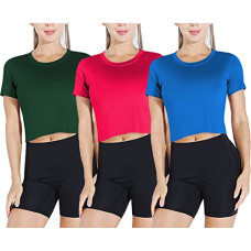 Deals and Offers on Laptops - THE BLAZZE 1370 Women's Regular Round Neck Dry Fit Jersy Workout Crop Top Gym Sports Tops Deals, Discounts & Offers on Laptops - THE BLAZZE 1370 Women's Regular Round Neck Dry Fit Jersy Workout Crop Top Gym Sports Tops