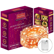 Deals, Discounts & Offers on  - Desidiya 3AA Battery Powered Copper String Decorative LED Fairy Lights Warm White, 10 Meters, 100 LED's (Pack of 1)