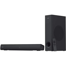 Deals and Offers on - Creative Stage V2 2.1 Channel 160W Soundbar with Subwoofer, Clear Dialog and Surround by Sound Blaster, Bluetooth 5.0, TV ARC, Optical, and USB Audio,Adjustable Bass and Treble, Deals, Discounts & Offers on - Creative Stage V2 2.1 Channel 160W Soundbar with Subwoofer, Clear Dialog and Surround by Sound Blaster, Bluetooth 5.0, TV ARC, Optical, and USB Audio,Adjustable Bass and Treble,