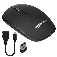 Deals, Discounts & Offers on  - Amazon Basics AmazonBasics Wireless Mouse | 2.4 GHz Connection, 1600 DPI | Type - C Adapter | Upto 12 Months of Battery Life | Ambidextrous Design | Suitable