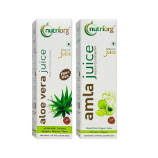 Deals and Offers on - Nutriorg Amla & Aloe Vera Juice 500ml ( Pack of 2*250ml) Detox Juice Boosts Immunity and Digestion | Rejuvenates Skin and Hair | Immunity Boosters Deals, Discounts & Offers on - Nutriorg Amla & Aloe Vera Juice 500ml ( Pack of 2*250ml) Detox Juice Boosts Immunity and Digestion | Rejuvenates Skin and Hair | Immunity Boosters