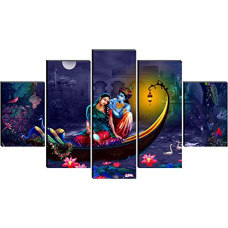 Deals and Offers on - SAF Set of 5 Radha Krishna Religious modern art Home decorative wall Painting 30 inch x 18 inch SANFPNLS32214 ,multicolor Deals, Discounts & Offers on - SAF Set of 5 Radha Krishna Religious modern art Home decorative wall Painting 30 inch x 18 inch SANFPNLS32214 ,multicolor