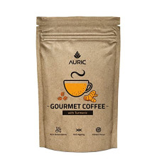Deals and Offers on - Auric Gourmet Coffee With Curcumin Rich Turmeric |Antioxidants|Unsweetened Coffee Powder|Homemade Turmeric Latte 100 Cups,200 Gms,Box Deals, Discounts & Offers on - Auric Gourmet Coffee With Curcumin Rich Turmeric |Antioxidants|Unsweetened Coffee Powder|Homemade Turmeric Latte 100 Cups,200 Gms,Box