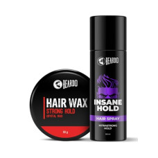 Deals, Discounts & Offers on Beauty Care - Beardo Insane Hold Hair Spray, 150 ml + Strong Hold, 50g Combo, Pack of 2 | Xxstrastrong Hold | Hair Styling | Quick Fix | Sharp Look | Long Lasting Style | Hair Set Spray | Non-Sticky