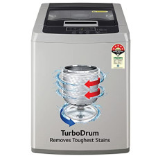 Deals, Discounts & Offers on  - LG 8 Kg 5 Star Inverter TurboDrum Fully Automatic Top Loading Washing Machine (T80SKSF1Z, Waterfall Circulation, Digital Display, Middle Free Silver)