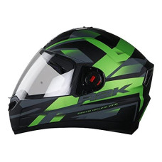 Deals, Discounts & Offers on  - Steelbird SBA-1 R2K Full Face Graphics Helmet in Matt Finish with Clear Visor (Medium 580 MM, Matt Black Green)