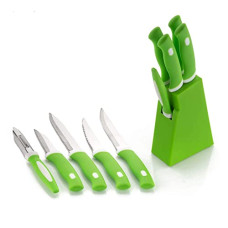 Deals and Offers on - VELANTO Stainless Steel Knife & Peeler Set with Stand - 6 Pcs (Multicolour) Deals, Discounts & Offers on - VELANTO Stainless Steel Knife & Peeler Set with Stand - 6 Pcs (Multicolour)