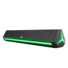 Deals, Discounts & Offers on Electronics - GOVO GoSurround 300 | 25W Bluetooth Sound bar, 2000 mAh Battery, 2.0 Channel with 52mm Drivers, Multicolor LED Lights with TWS, AUX, Bluetooth and USB (Platinum Black)