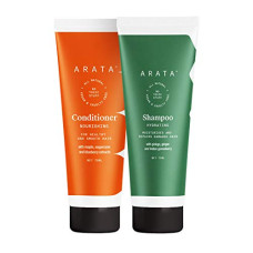Deals and Offers on - Arata Natural Damage Repair Duo For Women & Men With Hydrating Shampoo and Conditioner || All-Natural, Vegan & Cruelty-Free || Non-Toxic, Plant-Based Daily Damage Repair | 75 ml (Pack of 2) Deals, Discounts & Offers on - Arata Natural Damage Repair Duo For Women & Men With Hydrating Shampoo and Conditioner || All-Natural, Vegan & Cruelty-Free || Non-Toxic, Plant-Based Daily Damage Repair | 75 ml (Pack of 2)
