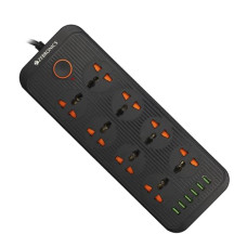 Deals, Discounts & Offers on Home Improvement - ZEBRONICS Newly Launched PS8360U Power Strip with 8 Universal Sockets, 2500W Max., 6 USB Ports, USB Output 2.4A Max,3 Meter Copper Cable, Overload Protection, Surge Protection, Durable ABS Body