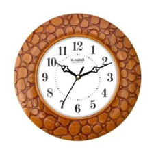 Deals and Offers on - Kadio Analog 24.5 cm X 24.5 cm Wall Clock (Brown, with Glass, Standard) Deals, Discounts & Offers on - Kadio Analog 24.5 cm X 24.5 cm Wall Clock (Brown, with Glass, Standard)