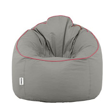 Deals, Discounts & Offers on Furniture - Amazon Brand - Solimo Muddha Sofa XXXL Bean Bag Cover Without Beans (Grey with Pink Piping, Faux Leather)