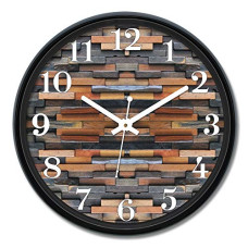 Deals and Offers on - Amazon Brand - Solimo 12-inch Plastic & Glass Wall Clock - Timber (Silent Movement), Black Deals, Discounts & Offers on - Amazon Brand - Solimo 12-inch Plastic & Glass Wall Clock - Timber (Silent Movement), Black