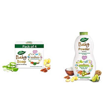 Deals, Discounts & Offers on Baby Care - Dabur Baby Soap: Gentle Nourishing soap enriched with Baby Loving ayurvedic Herbs (75g)- Pack of 4 & Dabur Baby Powder: Refreshing Baby Powder Enriched with Baby Loving Ayurvedic Herbs- 300g
