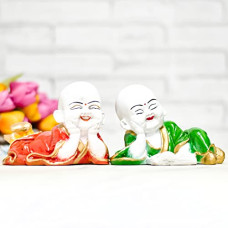 Deals, Discounts & Offers on  - ARCHIES Buddha Statues For Living Room Monk Busines Smiling Buddha Polyresin Statues Showpiece Gifts for Diwali Parties Ideal