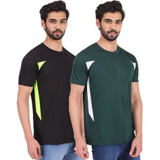 Deals, Discounts & Offers on Men - London Hills Solid Men Round Neck Sports T-Shirt (Pack of 2)