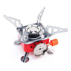 Deals, Discounts & Offers on  - GENIYO Portable Gas Stove And Picnic Butane Gas Burner For Outdoor Camping, Hiking, Travelling, To Cooking The Food | Stainless Steel Cylinder, Folding Furnace, Camping Equipment, Gastove With Pouch
