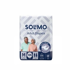 Deals and Offers on - Amazon Brand - Solimo Adult Diapers Tape Style- Medium, Pack of 10 Deals, Discounts & Offers on - Amazon Brand - Solimo Adult Diapers Tape Style- Medium, Pack of 10