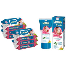 Deals, Discounts & Offers on Baby Care - Little's Soft Cleansing Baby Wipes Lid, 80 Wipes (Pack of 6) & Little's Organix Diaper Rash Cream (50 g - Tube with Monocarton), with Organic Ingredients (Aloe Vera and Neem extract),White