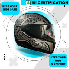 Deals and Offers on - HILLSTAR Full Face Helmet ISI Certified Motorsports Helmet Free Size Motorbike Motorsports Helmet(Black, Grey) Deals, Discounts & Offers on - HILLSTAR Full Face Helmet ISI Certified Motorsports Helmet Free Size Motorbike Motorsports Helmet(Black, Grey)