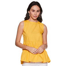 Deals, Discounts & Offers on Women - Amazon Brand - Eden & Ivy Women's Solid Regular Fit Blouse (SS20/SB-01_Mustard_XX-Large 2XL)
