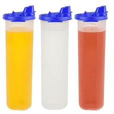 Deals and Offers on - Simparte Air-Tight & Leak Proof Plastic Oil Pourer - Sauces Olive & Refined Oils Easy Flow BPA Free Refrigerator Safe, Blue (Set of 3, 1100ml) Deals, Discounts & Offers on - Simparte Air-Tight & Leak Proof Plastic Oil Pourer - Sauces Olive & Refined Oils Easy Flow BPA Free Refrigerator Safe, Blue (Set of 3, 1100ml)