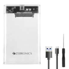 Deals and Offers on - ZEBRONICS CSH01 2.5 SATA SSD Enclosure with Transparent case, Type C 3.1, Upto 5 gbps* and Upto 6TB Max Storage Capacity. Deals, Discounts & Offers on - ZEBRONICS CSH01 2.5 SATA SSD Enclosure with Transparent case, Type C 3.1, Upto 5 gbps* and Upto 6TB Max Storage Capacity.