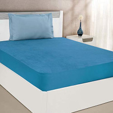 Deals, Discounts & Offers on  - Amazon Brand - Solimo Water Resistant Premium Cotton Mattress Protector ( 75x72 inches - King Bed Size, Blue )