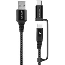 Deals and Offers on - Ambrane 2 in 1 Type-C & Micro USB Cable with 3A Fast Charging Mobile Cable, 480 mbps Data Sync, Quick Charge 3.0, 1m Braided Cable, Compatible with All Type-C & Micro USB Devices (ABDC-10, Black) Deals, Discounts & Offers on - Ambrane 2 in 1 Type-C & Micro USB Cable with 3A Fast Charging Mobile Cable, 480 mbps Data Sync, Quick Charge 3.0, 1m Braided Cable, Compatible with All Type-C & Micro USB Devices (ABDC-10, Black)