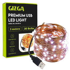 Deals, Discounts & Offers on  - GIZGA Essentials Copper LED Fairy String Lights with USB, High Brightness, Low Power Consumption, Indoor Outdoor Decoration, Diwali Light, Christmas Decor, Party Light, 3 Meter, Warm White, Pack of 1