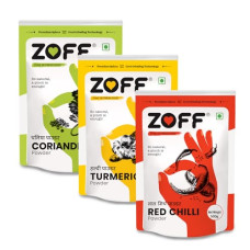 Deals, Discounts & Offers on  - Zoff Combos Red Chilli Powder, Turmeric Powder & Coriander Powder | Pack of 3 | No Colors, Pure & Fresh Masala For Cooking, Hygienically Packed | 500 Gram Each | Total Weight - 1500 gm