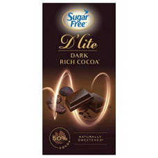 Deals, Discounts & Offers on  - Sugar Free D'Lite Dark Chocolate | Rich Cocoa Dark Chocolate Bar | Pack of 1 (80g) | No Added Sugar | Keto Friendly & Vegan | Gluten Free | Guilt Free Extreme Delight with 100% Cocoa