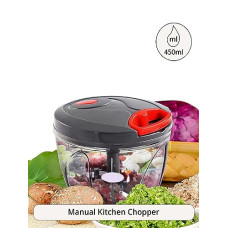 Deals and Offers on - HOMETALES Compact Manual Handy Chopper - 450 ml, Grey & Red Color (with 3 Cutter Blade) Deals, Discounts & Offers on - HOMETALES Compact Manual Handy Chopper - 450 ml, Grey & Red Color (with 3 Cutter Blade)