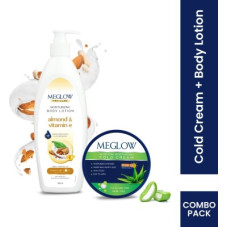 Deals and Offers on - meglow Almond & Vitamin-E Body Lotion 500ml + Aloevera Moisturizing Cold Cream 125g(625 ml) Deals, Discounts & Offers on - meglow Almond & Vitamin-E Body Lotion 500ml + Aloevera Moisturizing Cold Cream 125g(625 ml)