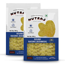 Deals, Discounts & Offers on  - Nutraj Special Raisins (Round)1 Kg (500 G X 2)| Kishmish | Rich In Iron & Vitamin B | Seedless Green Kishmish | Healthy Snacks | Dry Fruits | Healthy And Tasty Snacks |, Fresh