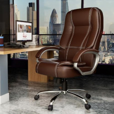 Deals, Discounts & Offers on Furniture - Rose Designer Chairs Modern Ergonomic Office Chair (Leather , Brown)