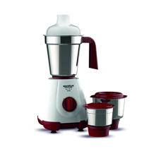 Deals and Offers on - Maharaja Whiteline MG 123, 500W Mixer Grinder with 3 Jars (Cherry Red & White), Standard, MG 1.2.3 / MX-237 Deals, Discounts & Offers on - Maharaja Whiteline MG 123, 500W Mixer Grinder with 3 Jars (Cherry Red & White), Standard, MG 1.2.3 / MX-237