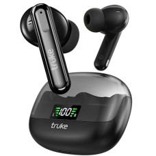 Deals, Discounts & Offers on Headphones - truke Newly Launched Buds Vibe True Wireless in Ear Earbuds with 35dB Real ANC + Quad Mic ENC, 13mm Big Speaker, 4 EQ Modes, 48H Playtime, Fast Charge, 40ms Low Latency, AAC Codec, BT 5.3, IPX5(Black)