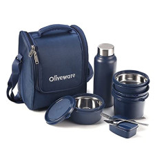 Deals and Offers on - SOPL-OLIVEWARE Teso Pro Lunch Box With Steel Cutlery,3 Microwave Safe Inner Steel Containers With Bpa Free Lids(290Ml,450Ml&600Ml)Plastic Pickle Box(130Ml)Steel Water Bottle(750Ml)-Blue,600 Ml Deals, Discounts & Offers on - SOPL-OLIVEWARE Teso Pro Lunch Box With Steel Cutlery,3 Microwave Safe Inner Steel Containers With Bpa Free Lids(290Ml,450Ml&600Ml)Plastic Pickle Box(130Ml)Steel Water Bottle(750Ml)-Blue,600 Ml