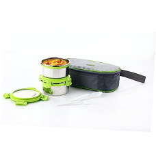 Deals and Offers on - Ganesh Sigma Twin Airtight & Leak Proof Container Lunch Box with Bag 300 ML (Stainless Steel - Multicolor) Deals, Discounts & Offers on - Ganesh Sigma Twin Airtight & Leak Proof Container Lunch Box with Bag 300 ML (Stainless Steel - Multicolor)